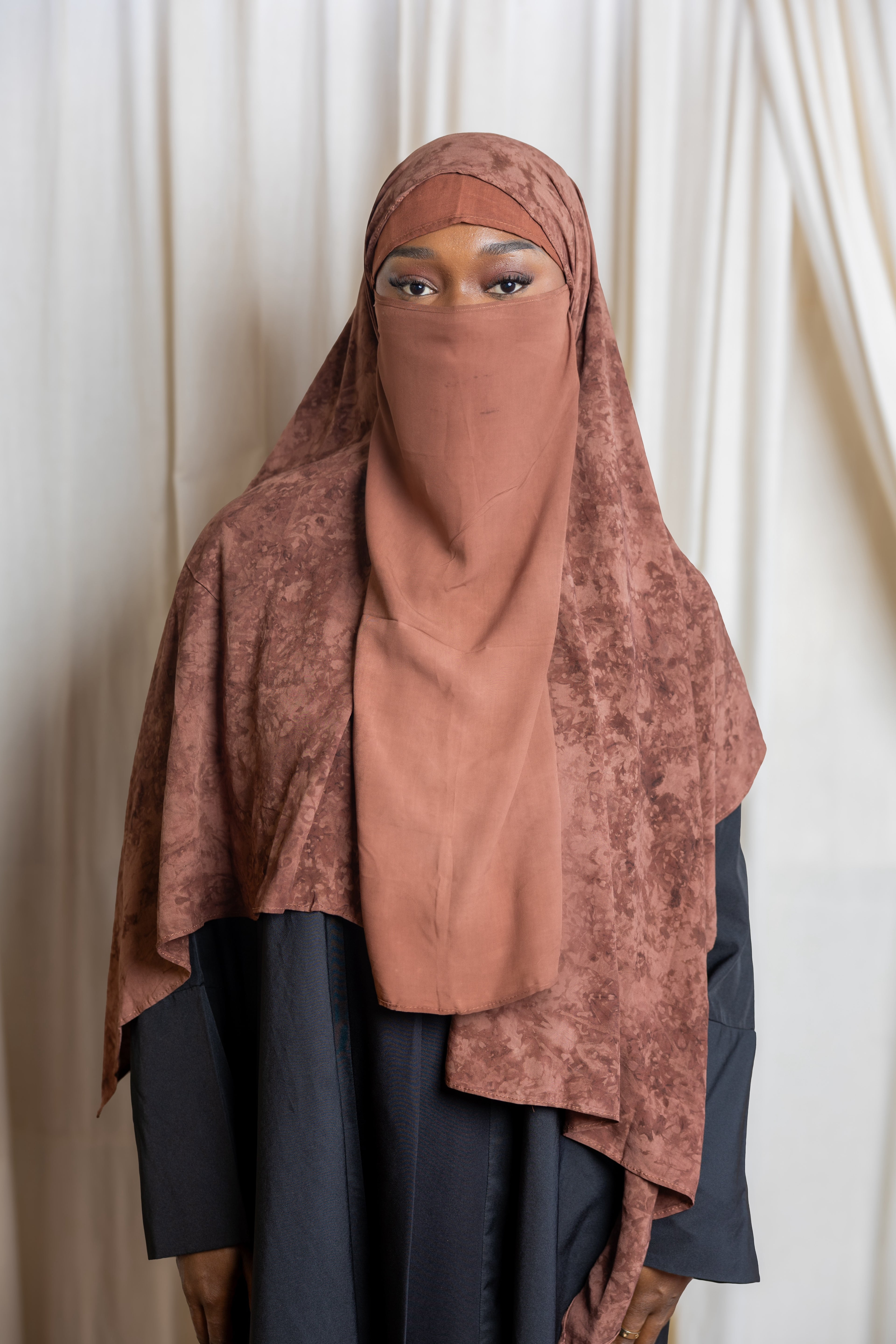 Mocha Print Niqab